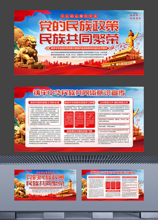 铸牢中华民族共同体意识民族团结宣传展板