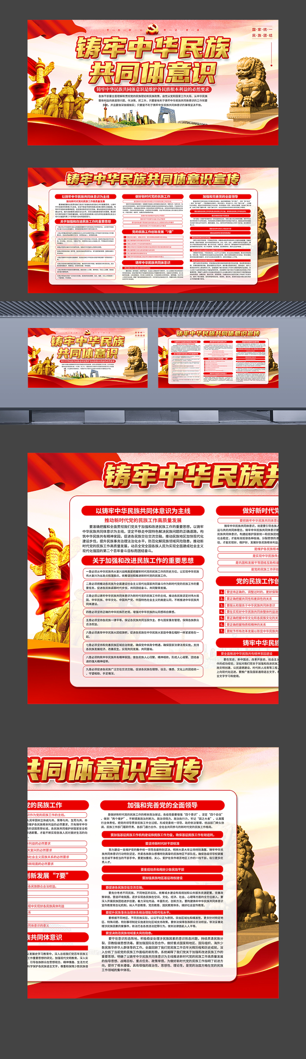 铸牢中华民族共同体意识宣传民族自治区县宣传展板