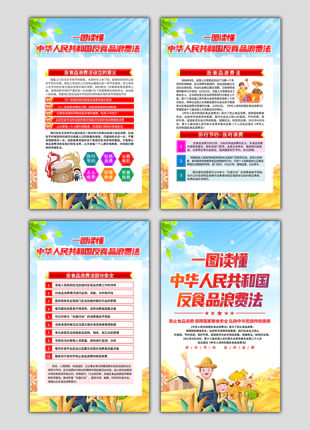一图读懂中华人民共和国反食品浪费法竖版展板