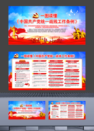一图读懂《中国共产党统一战线工作条例》精美设计党建展板