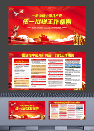 一图读懂中国共产党统一战线工作条例统战部门宣传展板
