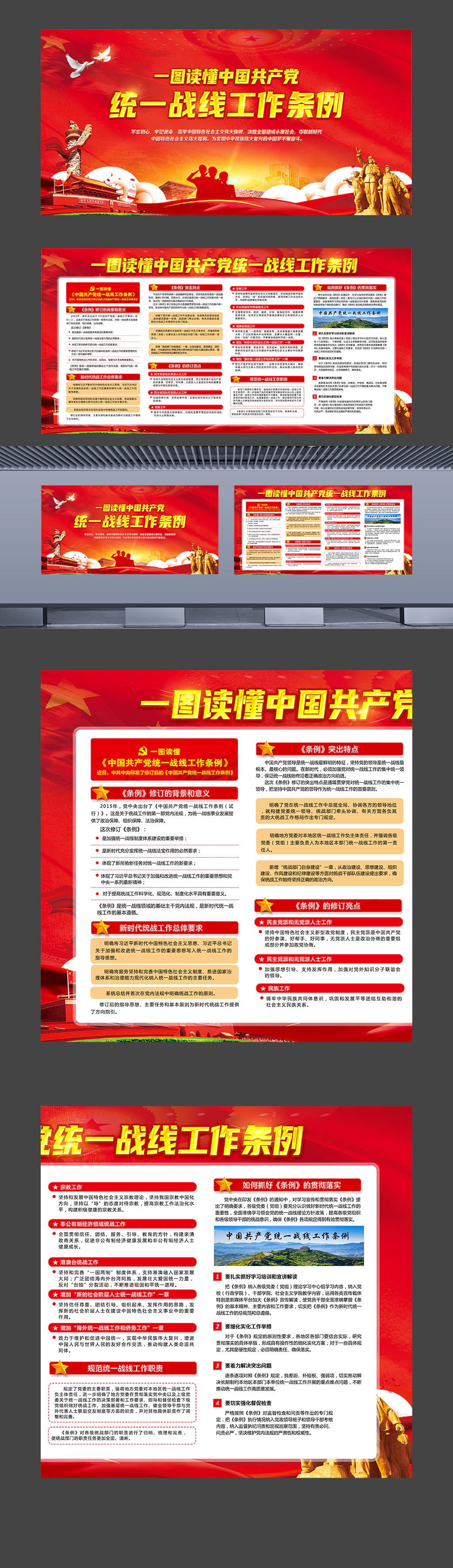 一图读懂中国共产党统一战线工作条例统战部门宣传展板