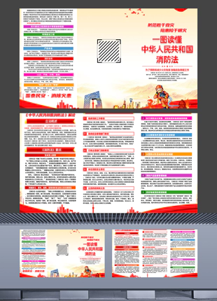 一图读懂中华人民共和国消防法普法宣传手册三折页