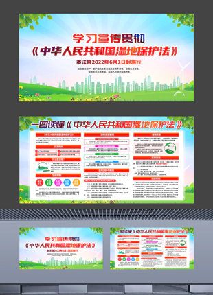 中华人民共和国湿地保护法学习宣传展板