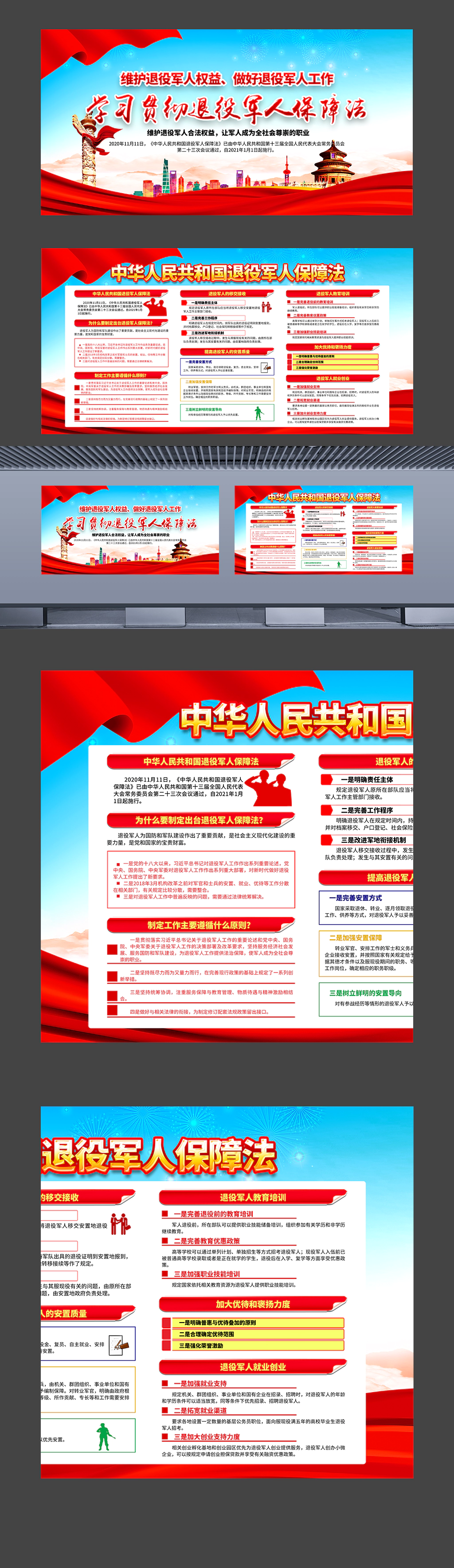 中华人民共和国退役军人保障法普法宣传展板