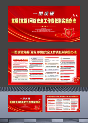 全新党委（党组）网络安全工作责任制实施办法宣传展板横版