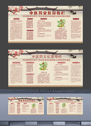 中医药知识文化宣传栏橱窗展板