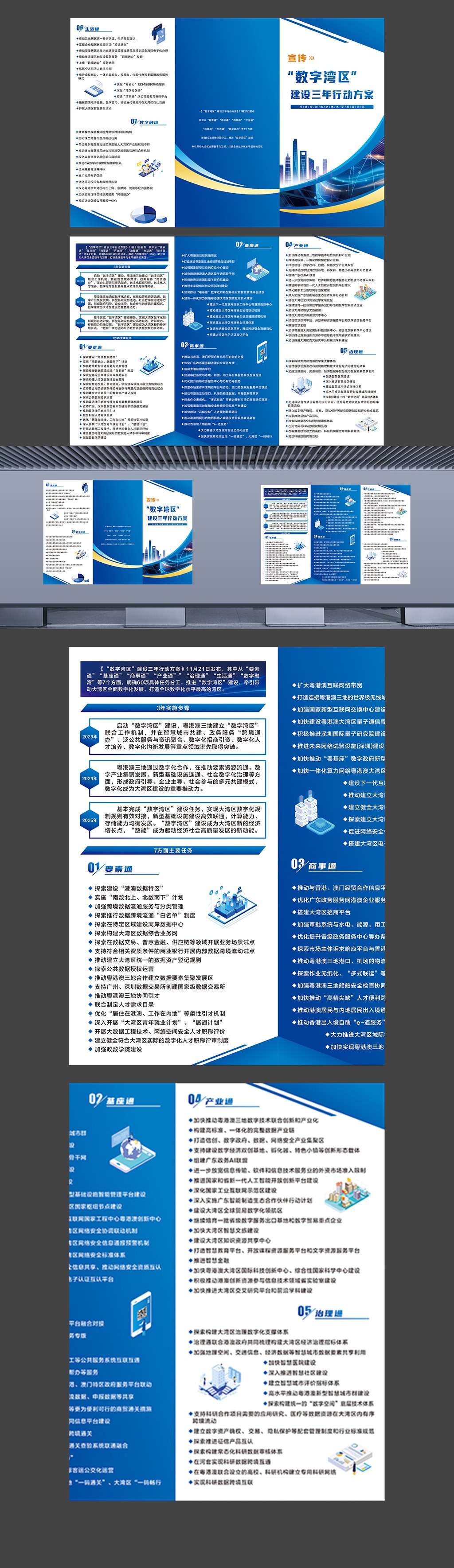 宣传“数字湾区”建设三年行动方案三折页