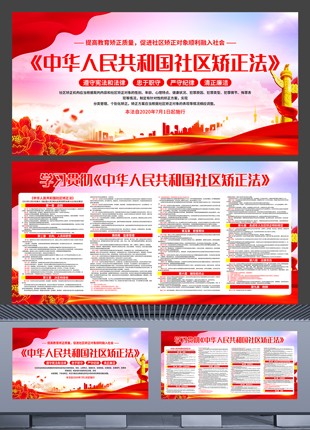 中华人民共和国社区矫正法展板法律宣传展板